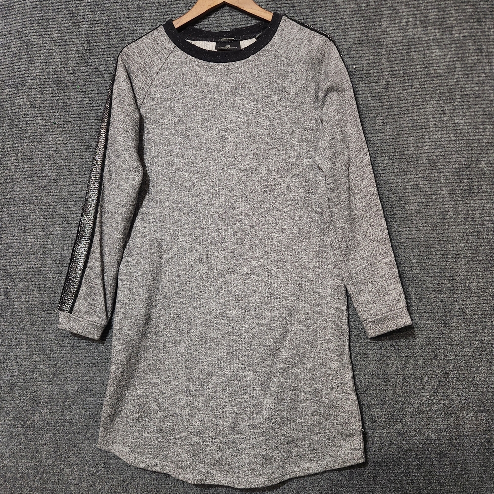 Scotch & Soda Womens Mini Sweater Dress Metallic Stripe Gray Size 1